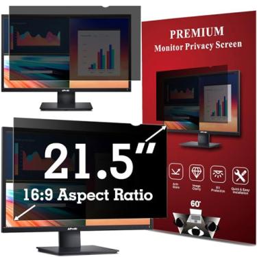 Imagem de APeiSi Filtro de tela de privacidade de 21,5 polegadas para monitor widescreen 16:9 | Escudo de privacidade | antirreflexo | Protetor de luz azul | Proteção ocular | Filtro privado de segurança do