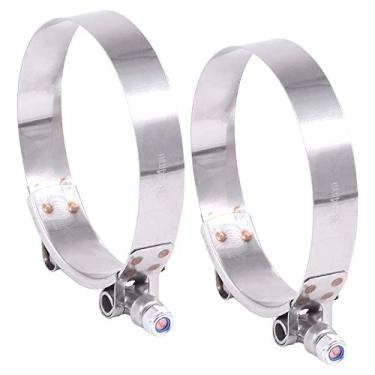 Imagem de Hilitchi 2 peças de braçadeiras de parafuso em T de aço inoxidável com bordas arredondadas, braçadeira intercooler de entrada turbo resistente (86 – 94 mm) para 8,8 cm