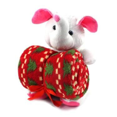 Imagem de Bichos de Pelúcia Pequenos Com Manta - Genérica, Elefante branco manta