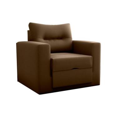 Imagem de Sofá Cama Poltrona 1 Lugar Mx48 Marissol Veludo Marrom - Loja Sheep