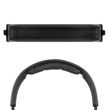 Imagem de Geekria Faixa de cabeça de couro proteico compatível com fones de ouvido Sennheiser HD229, HD228, HD220, HD219, HD218, peça de reparo (preto)