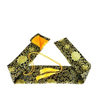 Imagem de Bolsa de Espada de Seda MAKOTO para Katana Japonesa, Wakizashi e Espadas de Tai Chi Chinesas, Gold Sunflower on Black