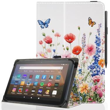 Imagem de Pudiceva Capa universal para tablet Android 10 de 10,1 polegadas, capa fina e dobrável para todos os tablets com tela sensível ao toque de 9 a 10,5 polegadas com suporte para caneta Stylus, Flower 11
