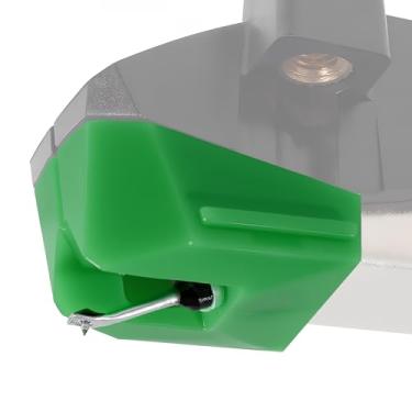 Imagem de Agulha de substituição de toca-discos AT-VMN95E compatível com toca-discos Audio-Technica AT-LP120X-USB, substituição de caneta giratória elíptica para cartucho AT-VM95E, inclui fios de chumbo e