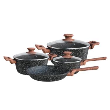 Imagem de Euro Home - Cj. de Panelas 4 pç. Colorstone Wooden - ALU8709-WD