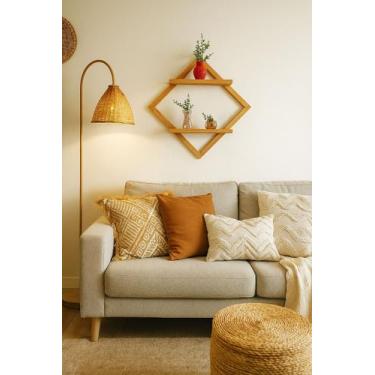 Imagem de Prateleira Decorativa Hexagonal 43x43 cm com Prateleira de 33x10 cm  M