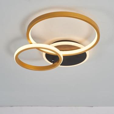Imagem de Preto Luz de teto Pode Ser Escurecido Luminária De Teto Com Controle Remoto para o quarto sala de Estar Sala de Estudo Crianças Quarto Do Bebê Escritório (Dourado, L42*W35*H9 cm)