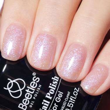 Imagem de Esmalte de gel Beetles com glitter, esmalte de gel roxo de 15 ml, brilho neutro, efeito translúcido, corretivo de unhas, imersão UV, luminoso, série Mirage, presente de manicure para mulheres