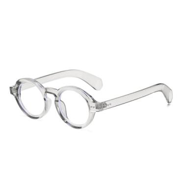 Imagem de Armação de óculos anti-luz azul com rebite redondo, masculino e feminino, retrô (4)