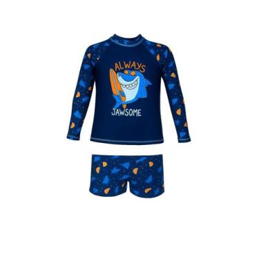Imagem de Conjunto Sunga Infantil Com Blusa Proteção Uv50 Térmica Dry - Rey Shop