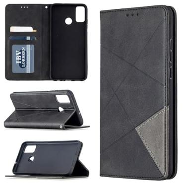 Imagem de HONGYAN Capa de telefone Para Huawei Honor 9x Lite Rhombus Textura Horizontal Flip Magnetic Leather Case com titular e slots de cartão e carteira Capa protetora
