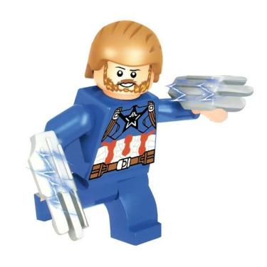 Imagem de Boneco Avengers Bloco De Montar Com Lego Capitão América