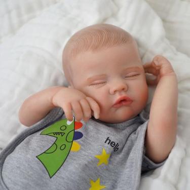 Imagem de Boneco Bebê Reborn Brastoy Corpo de Tecido 51cm Kit Conjunto de Roupa 