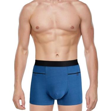 Imagem de Calcinha De Bolso Masculina Cueca Boxer Bolso Oculto Secreto Roupa Interior De Viagem Com Bolso Frontal Secreto, Style4, M