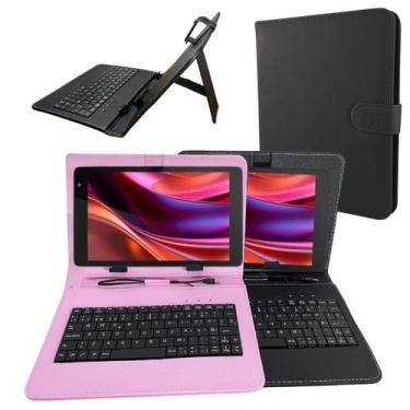 Imagem de Capa c/Teclado Embutido p/ Tablet 8" Samsung Galaxy Tab A9 - Proteção 