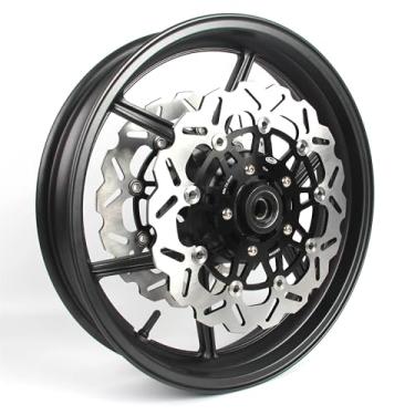 Imagem de Arashi Roda dianteira e discos de freio rotores para Kawasaki ER6N ER6F 2006-2015, Versy-s 650 2007-2014, Ninja ZX10R 2004-2005, Z1000SX 2011-2020, peças de motocicleta preto fosco