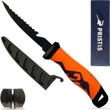 Imagem de Pristis Faca de filete de 12,7 cm, facas de lâmina de aço inoxidável para pesca, caça, acampamento, cozinha, revestimento de teflon afiado para filetagem e desossa, equipamento profissional com alça