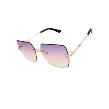 Imagem de Óculos de Sol Quadrado Grande Premium Blogueira UV400 Unisex Feminino Masculino - Modelo Capri - Cacife Brand (Lilas Degradê)