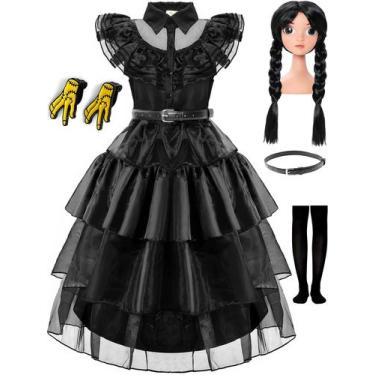Imagem de Vestido de fantasia Funna Black para meninas de 7 anos de Halloween co