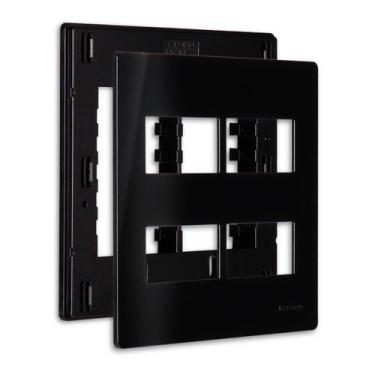 Imagem de Placa 4x4 4 Postos Separados com Suporte Ebony Preto Infiniti MarGiriu