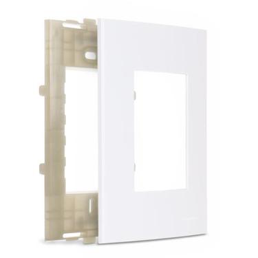 Imagem de Placa 4x2 3 Postos Com Suporte Branco Sleek Margirius, Branco