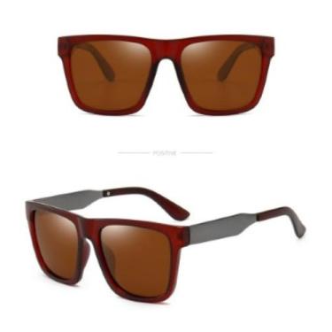 Imagem de Óculos De Sol Polarizado Marrom Masculino Square Uv 400  - OMG 