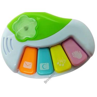Imagem de Mini Teclado Piano Infantil Para Baby Bebê A Pilha Musical Some Luzes 