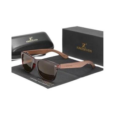 Imagem de Óculos de Sol Polarizados de Madeira - Modelo Retrô com Proteção UV400