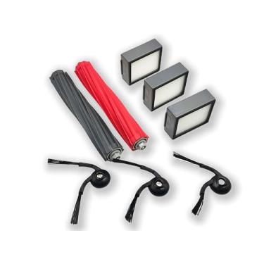 Imagem de Acessórios de peças compatíveis com iRobot Roomba e5 e6 i1 i2 i3 i4 i5 i6 i7 i8 j5 j6 j7 j8 e todas as séries Plus i e j aspirador de pó 1 conjunto de escovas de rolo, 3 filtros HEPA 3 escovas