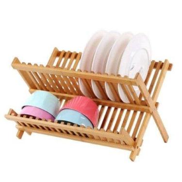 Imagem de Escorredor de louça dobrável bambu - CLINK, Amarelo