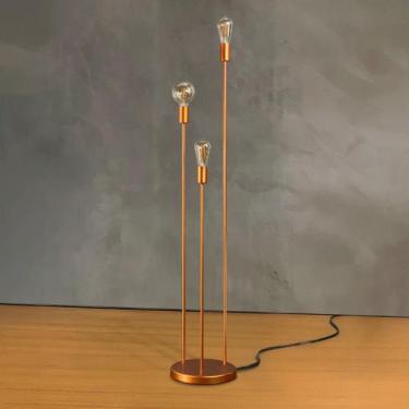 Imagem de Luminaria De Chao Tripé Decorativa Industrial Haste Tripla Para Leitur