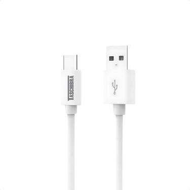 Imagem de Cabo USB-A para USB-C de 1m 2A Carregamento Rápido Branco - Taschibra