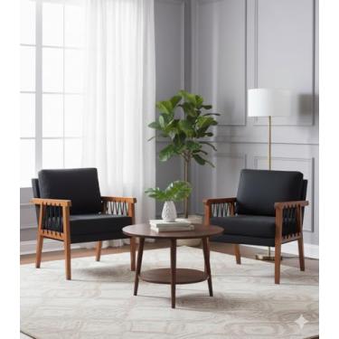 Imagem de Poltrona Lumy em Linho Premiun Preto - 2 Unidades - Sala de espera, Hall, Escritório