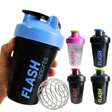 Imagem de Shakeira de Academia 400ml Vermelha com Mola Misturadora e Graduação Garrafa Plástica Resistente para Suplementos (VERMELHO)