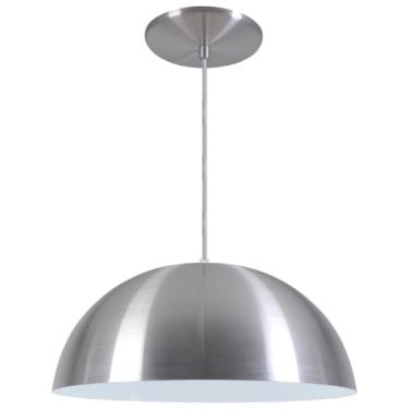 Imagem de Pendente Meia Lua Bola 34cm em Alumínio Cores Cobre Arandela Luminária Sala Quarto Cozinha(Alumínio Escovado)