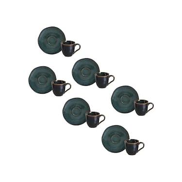 Imagem de Conjunto de Xícaras de Café com Pires Porto Brasil Orgânico Oceano 120ml - 6 Peças