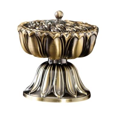 Imagem de Bothyi Queimador de incenso de lótus, decoração, suporte de incenso portátil, simples, enfeite de mesa para artigos de festa, Bronze