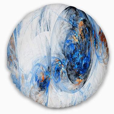 Imagem de Designart Manta abstrata colorida fumê azul escuro sala de estar, sofá, enchimento de almofada + capa de almofada impressa em ambos os lados 50 cm