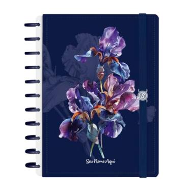 Imagem de Caderno De Disco Inteligente Personalizado Iscool G+ Floriografia Íris Azul