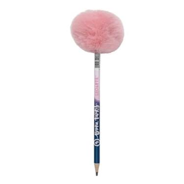 Imagem de Lápis Grafite HB Bruna com Pompom Decorativo – Macio, Resistente e Estiloso – Ideal para Escrita e Desenho (Pink)