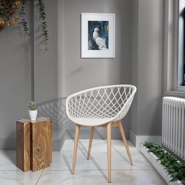 Imagem de Kit 4 Cadeiras Poltrona Clarice Sidera Nest Web C/Apoio De Braço Branco - Lianto Decor