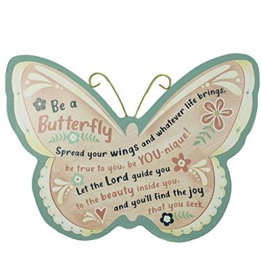 Imagem de Trends International Abbey & CA Gift Be A Butterfly Placa de parede com antena de arame e gancho, tamanho único, multi