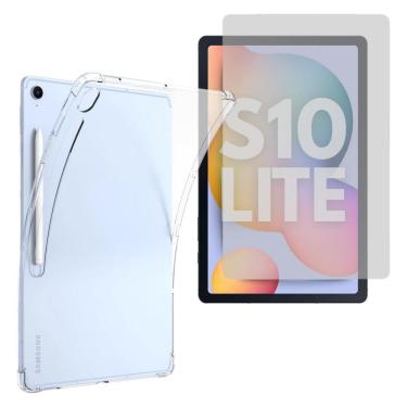 Imagem de Capinha Transparente Capa Para Tablet Samsung S10 Lite Kit Película Vidro 3D / Hidrogel