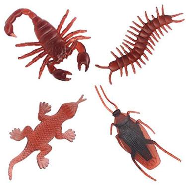 Imagem de WOIWO 30 peças mistas centopéias escorpião lagartixa barata imitação suave de barata falsa/brinquedo assustador adereços mágicos de Halloween