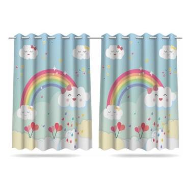 Imagem de Cortina Infantil Quarto Criança 2,60x1,50m Chuva De Amor 02 - Decorand