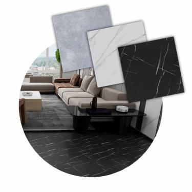 Imagem de Piso Vinilico Autocolante 12 Placas 46X46 - Marmore Preto