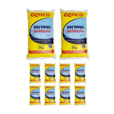 Imagem de Kit 10 Elevador De Ph Granulado Barrilha 2kg - Genco