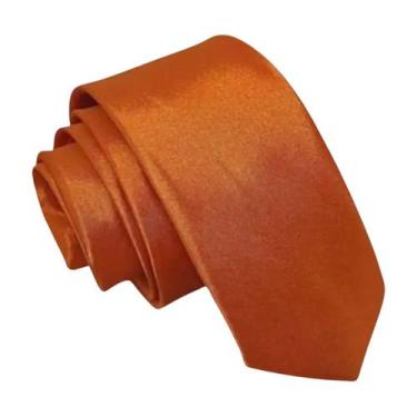 Imagem de Gravata de Cetim Slim  Terracota - R E R GRAVATAS