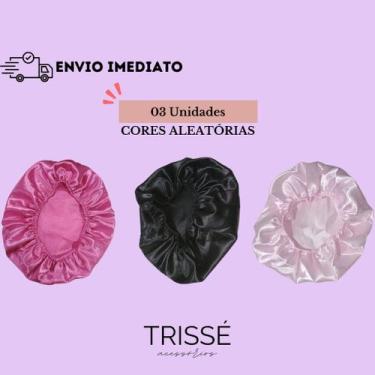 Imagem de kit 05 Touca Cetim Antifrizz para Cabelos Lisos e Cacheados Multicolor