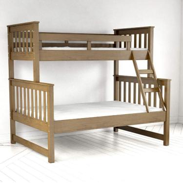 Imagem de Estação de Dormir com Cama de Casal Madeira Maciça Móveis Saraiva Castanho